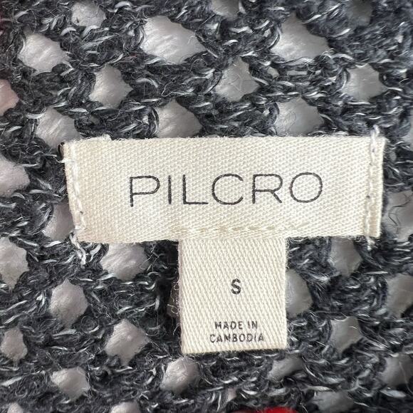 Anthropologie Pilcro Open Stitch Crew Neck Sweater Gray Slouchy Oversized Knit - Picture 7 of 15